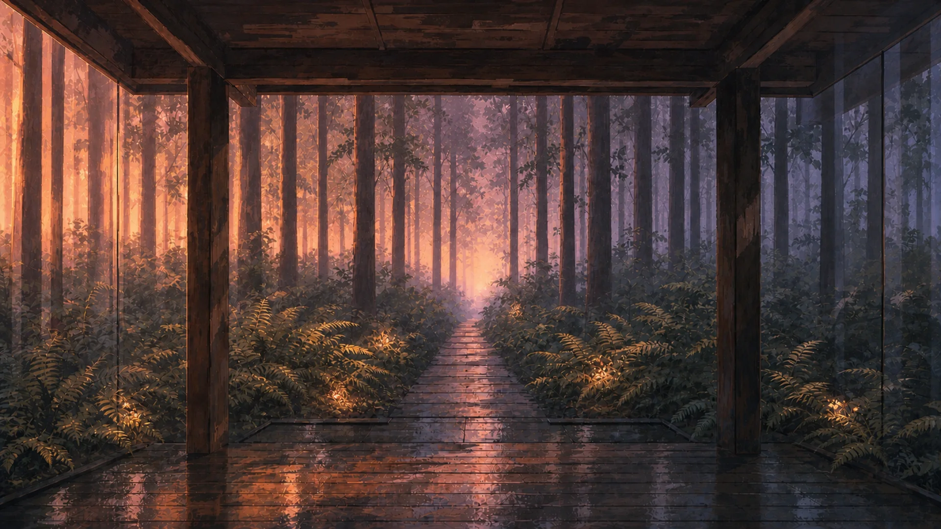 森雨のガラス亭 · 夕暮れ