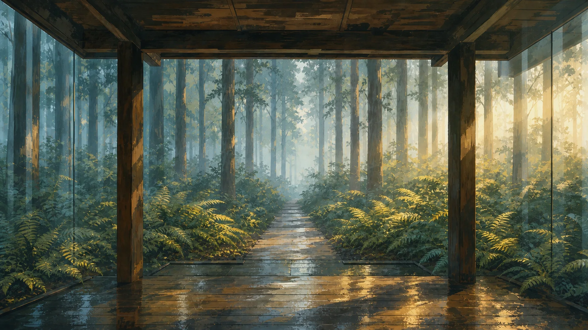 森雨のガラス亭 · 朝