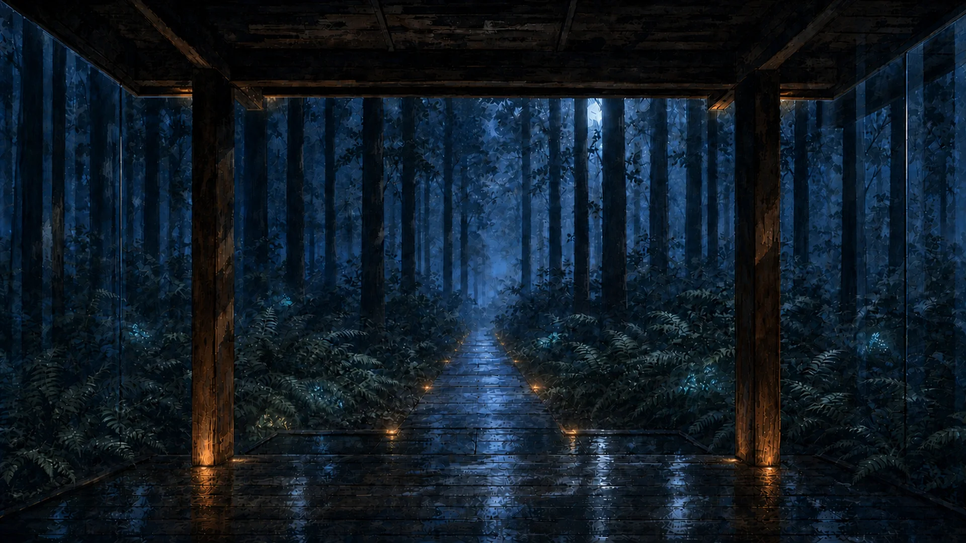 森雨のガラス亭 · 夜